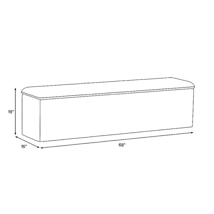 Greenwich 68" White Upholstered Storage Bench