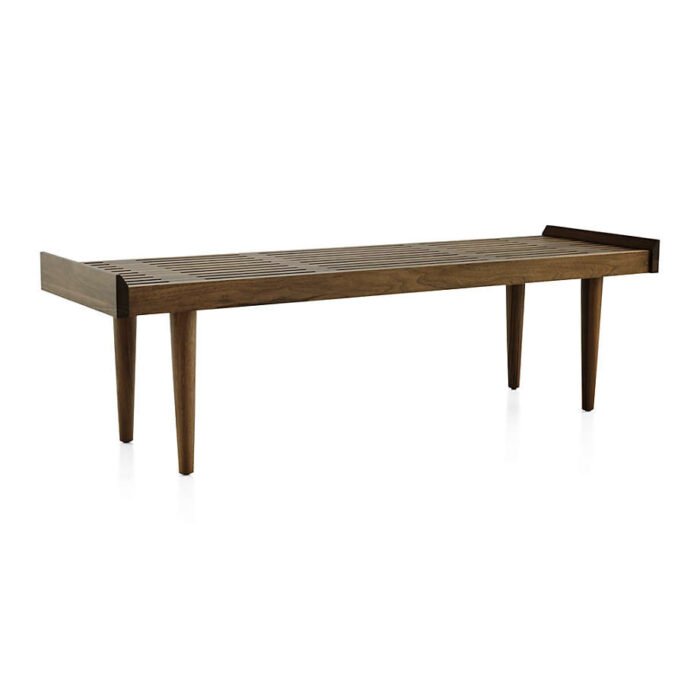 Tate Walnut Slatted Bench