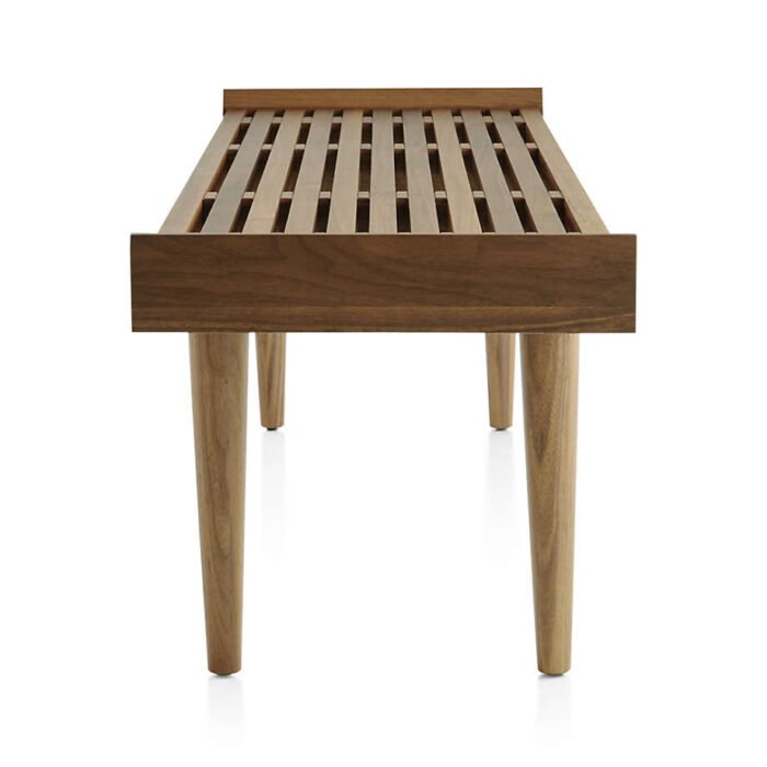 Tate Walnut Slatted Bench