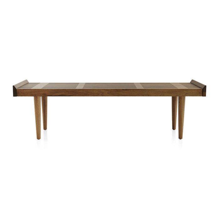 Tate Walnut Slatted Bench