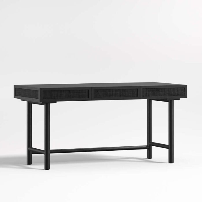 Emmer 60" Charcoal Oak Desk with Outlet