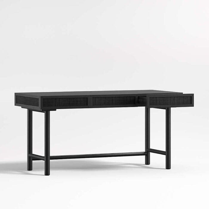 Emmer 60" Charcoal Oak Desk with Outlet