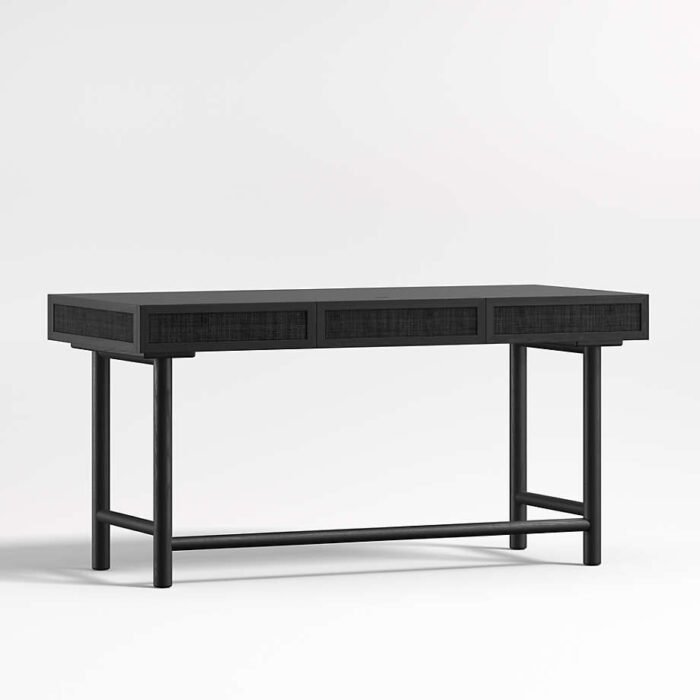 Emmer 60" Charcoal Oak Desk with Outlet