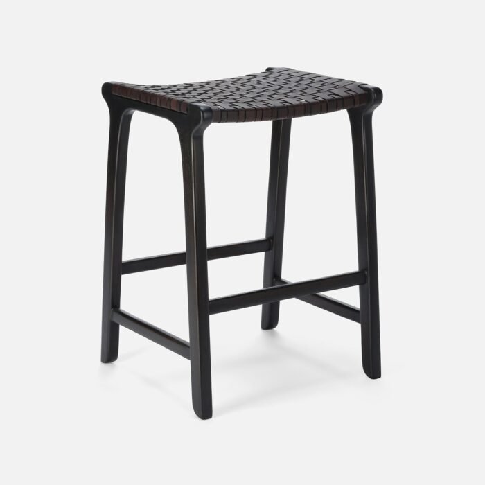 Percy Full-Grain Leather Counter Stool