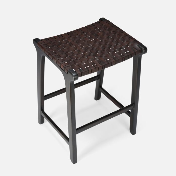 Percy Full-Grain Leather Counter Stool