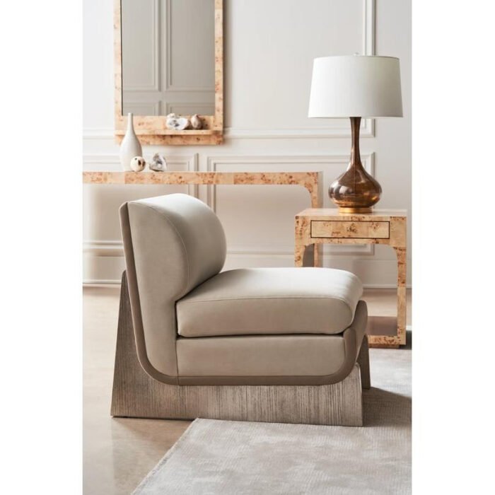 Sleigh Me Velvet Taupe Accent Chair