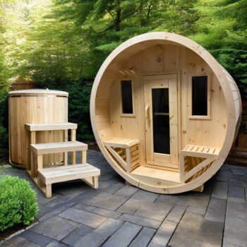 True North Saunas True North Canadian Made 4-6 Person 8' Long Outdoor Traditional Barrel Sauna