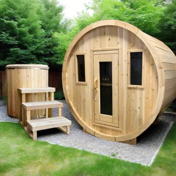 True North Saunas True North Canadian Made 2-4 Person 6' Long Outdoor Traditional Barrel Sauna