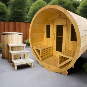 True North Saunas True North Canadian Made 6-8 Person 9' Long Outdoor Traditional Barrel Sauna