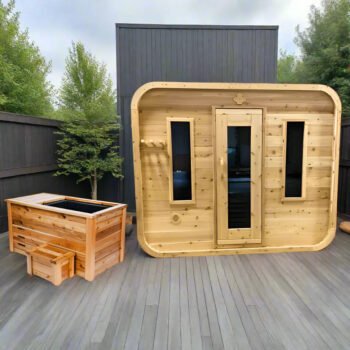 True North Saunas True North Canadian Made Quattro 4-5 Person Outdoor Traditional Cedar Cube Sauna
