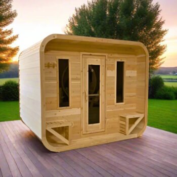 True North Saunas True North Canadian Made Quattro 4-5 Person Outdoor Traditional Cedar Cube Sauna