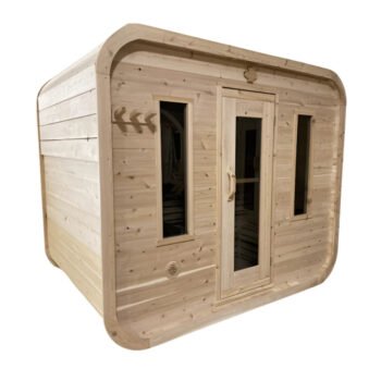 True North Saunas True North Canadian Made Quattro 4-5 Person Outdoor Traditional Cedar Cube Sauna