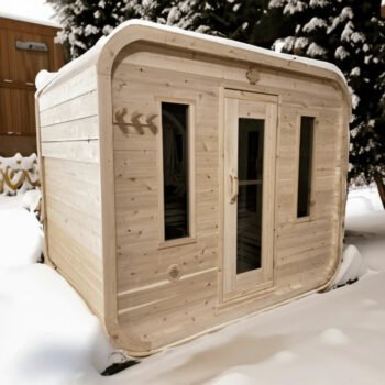 True North Saunas True North Canadian Made Quattro 4-5 Person Outdoor Traditional Cedar Cube Sauna