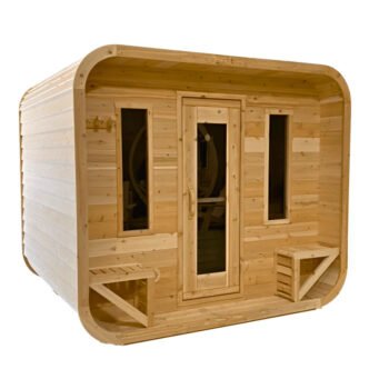 True North Saunas True North Canadian Made Quattro 4-5 Person Outdoor Traditional Cedar Cube Sauna