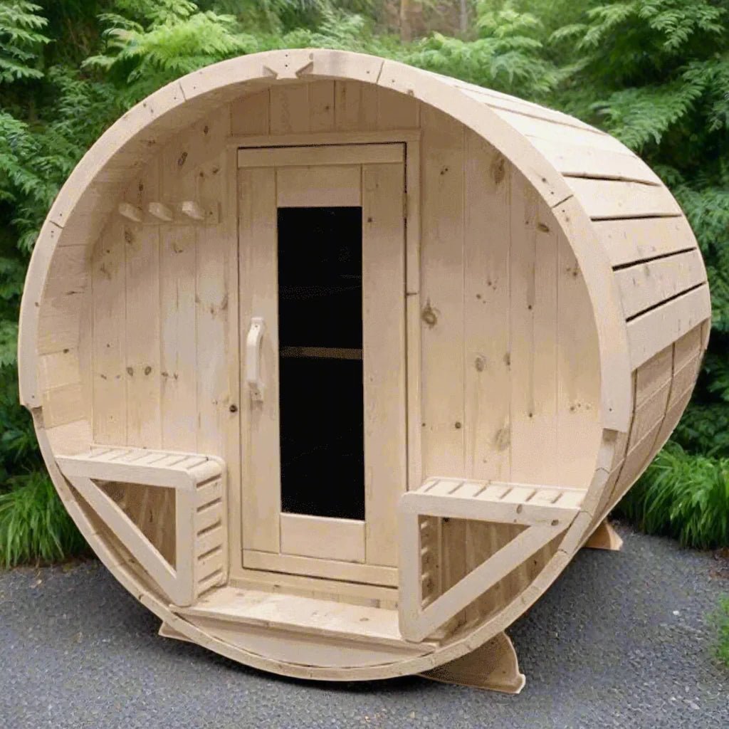 True North Saunas True North Canadian Made 4-6 Person 8' Long Outdoor Traditional Barrel Sauna True North Saunas True North Canadian Made 4-6 Person 8' Long Outdoor Traditional Barrel Sauna